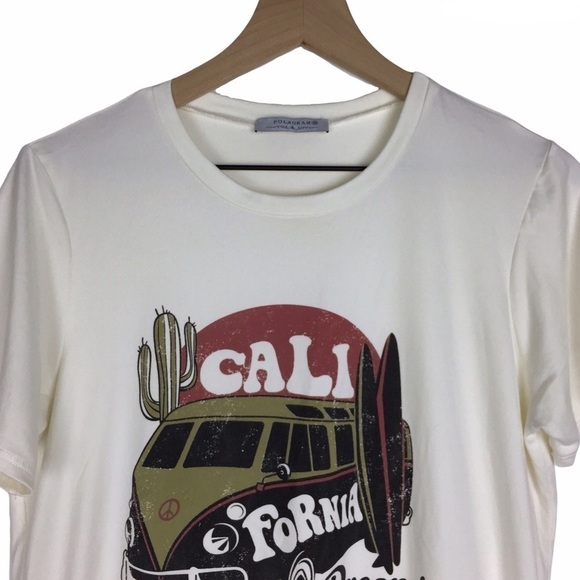 POLAGRAM Graphic T Shirt Short Sleeve California Dreaming VW Volkswagen Medium - Picture 2 of 9
